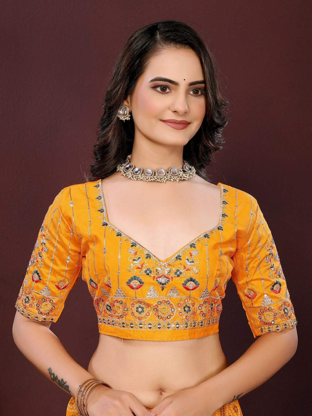 Ai Fashion Yellow Georgette Digital Print Party Wear Saree