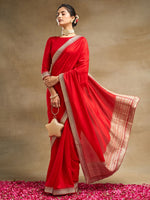 Thumbnail for kasee Solid Embroidered Pure Silk Saree - Distacart