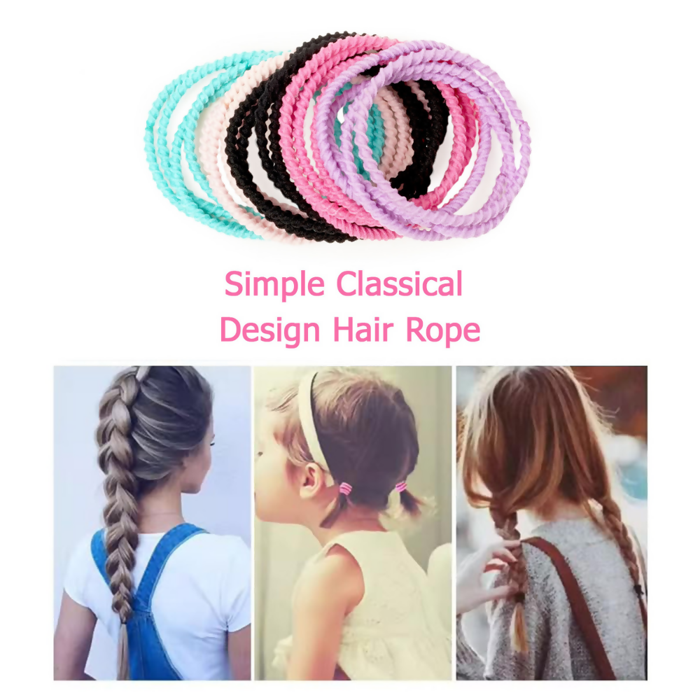Bronson Professional Elastic Hair Rubber Bands Hair Ties Soft Stretchable Multicolor - Dista