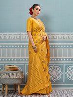 Thumbnail for Astita Yellow Silk Saree