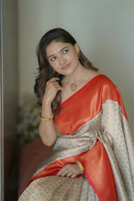 Thumbnail for Preksha Creation Indian Style Banarasi Soft Silk Women Saree - White - Distacart