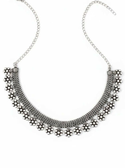 NVR Women Oxidised Silver Beaded Necklace - Distacart