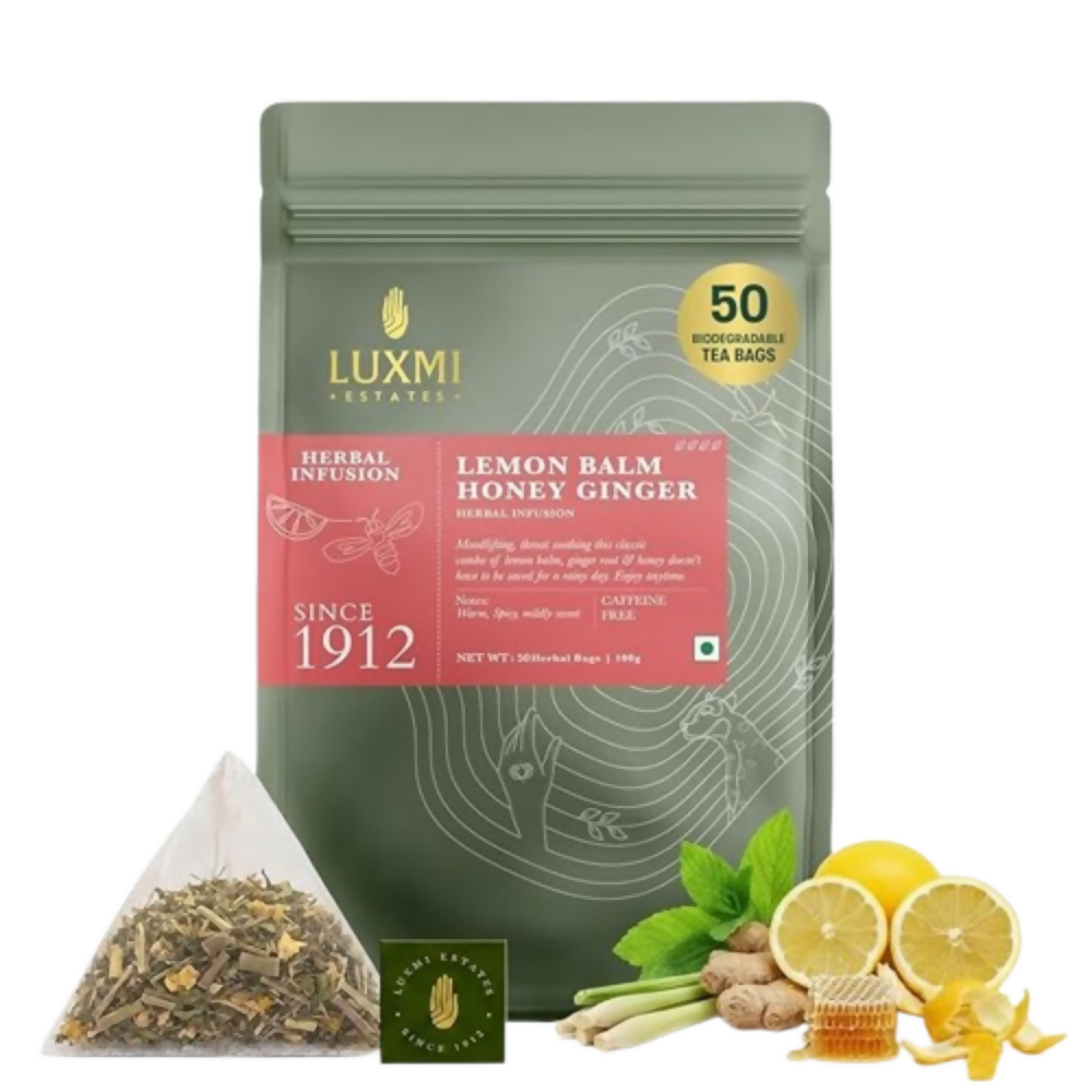 Luxmi Estates Lemon Balm Honey Ginger Herbal Infusion - Dista