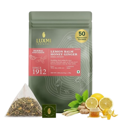 Luxmi Estates Lemon Balm Honey Ginger Herbal Infusion - Dista