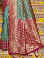 Thumbnail for Astita Banarasi Silk Sea Green Saree