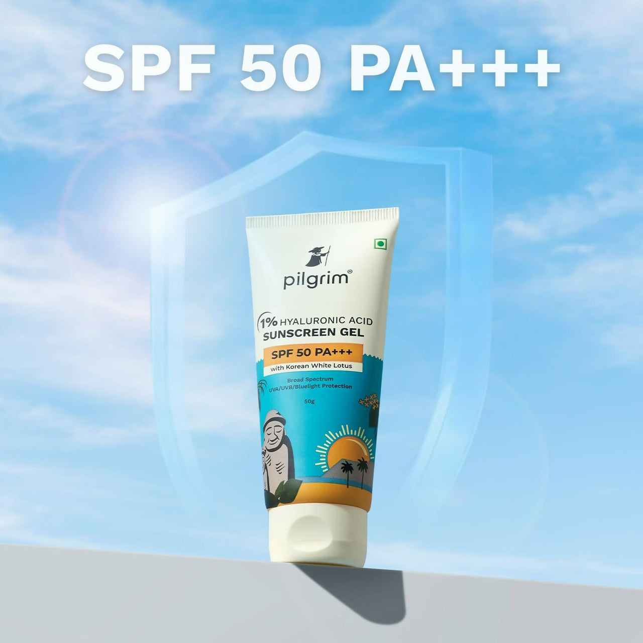 Pilgrim 1% Hyaluronic Acid Sunscreen Gel SPF 50 PA+++ - Distacart