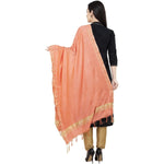 Thumbnail for A R Silk Golden Border Regular Dupatta Color Peach Dupatta or Chunni