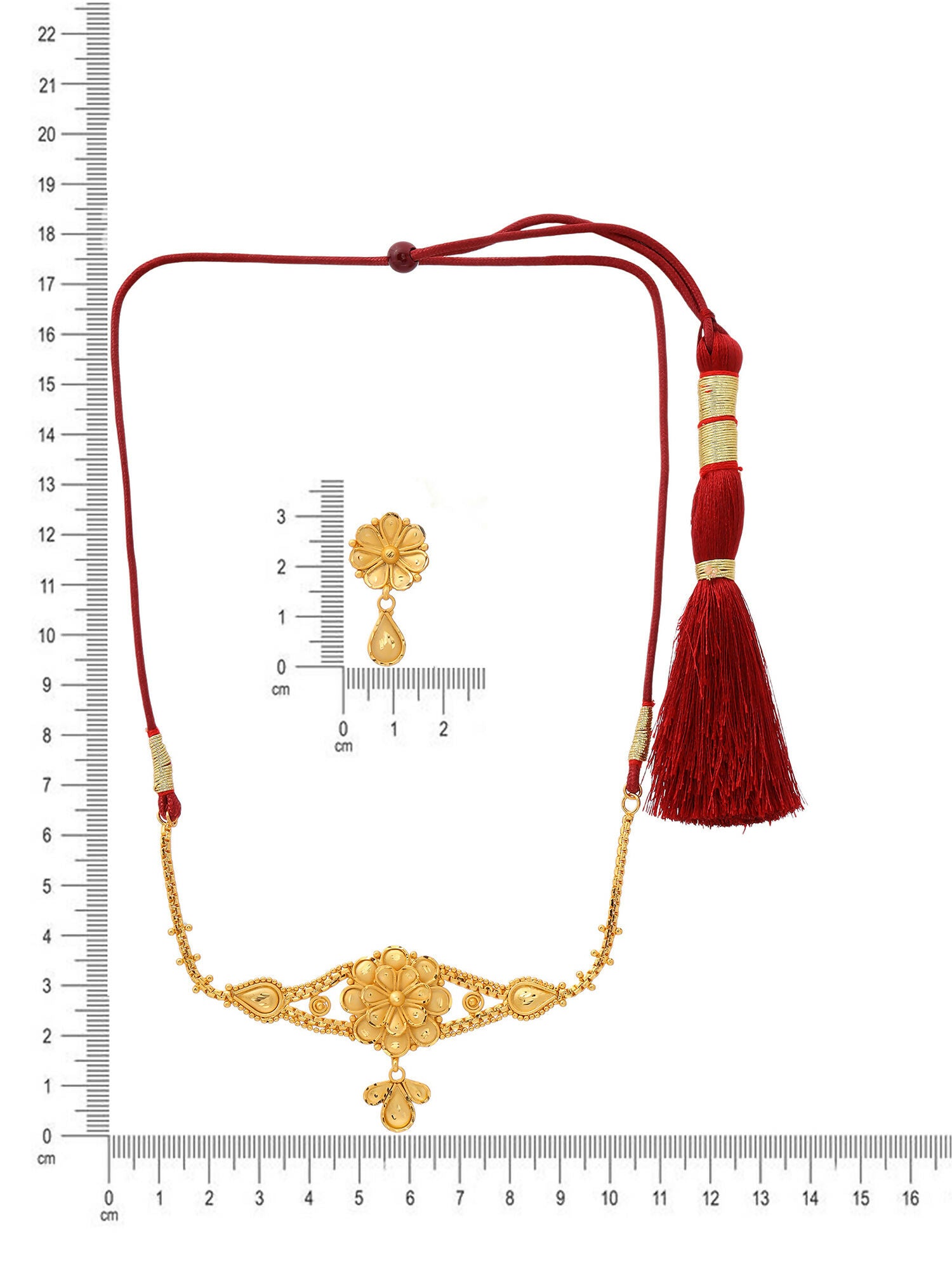 Ruby Raang Golden Traditional Choker with Studs