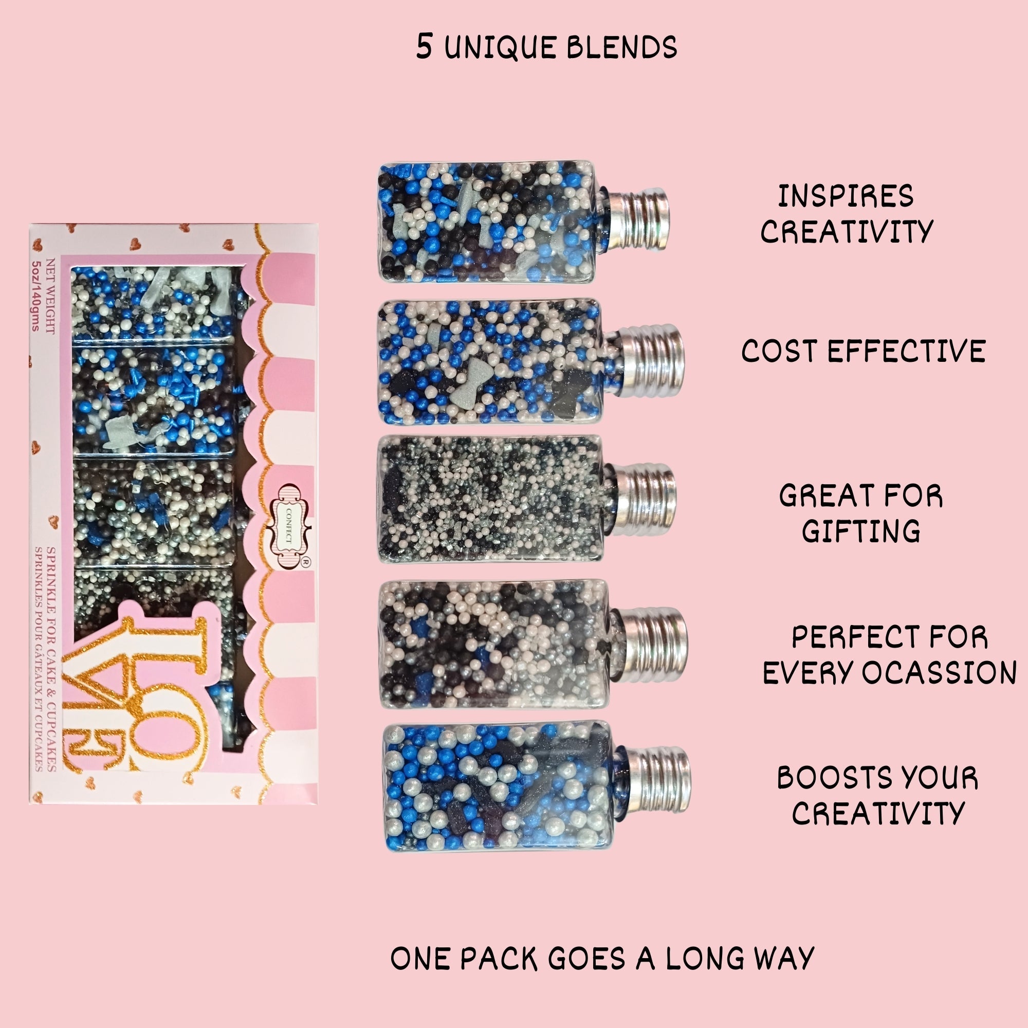 confect best dad ever sprinkles black blue white sprinkles mix 100gms