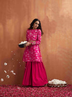 Thumbnail for trueBrowns Red Print Sharara Set - Distacart