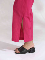 Thumbnail for trueBrowns Pink Cotton Print Flared Top Co-ord Set