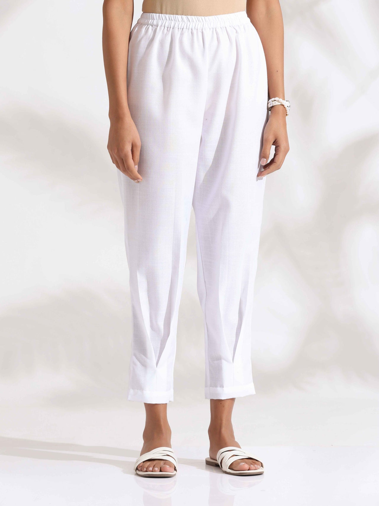 trueBrowns White Slub Co-ord Set
