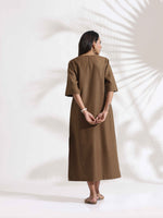 Thumbnail for trueBrowns Brown Slub Dress