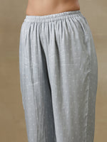 Thumbnail for trueBrowns Grey Bandhani Printed Silk Yoke Kurta Pant Set - Distacart