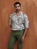 Thumbnail for trueBrowns Men's Off White Printed Short Kurta
