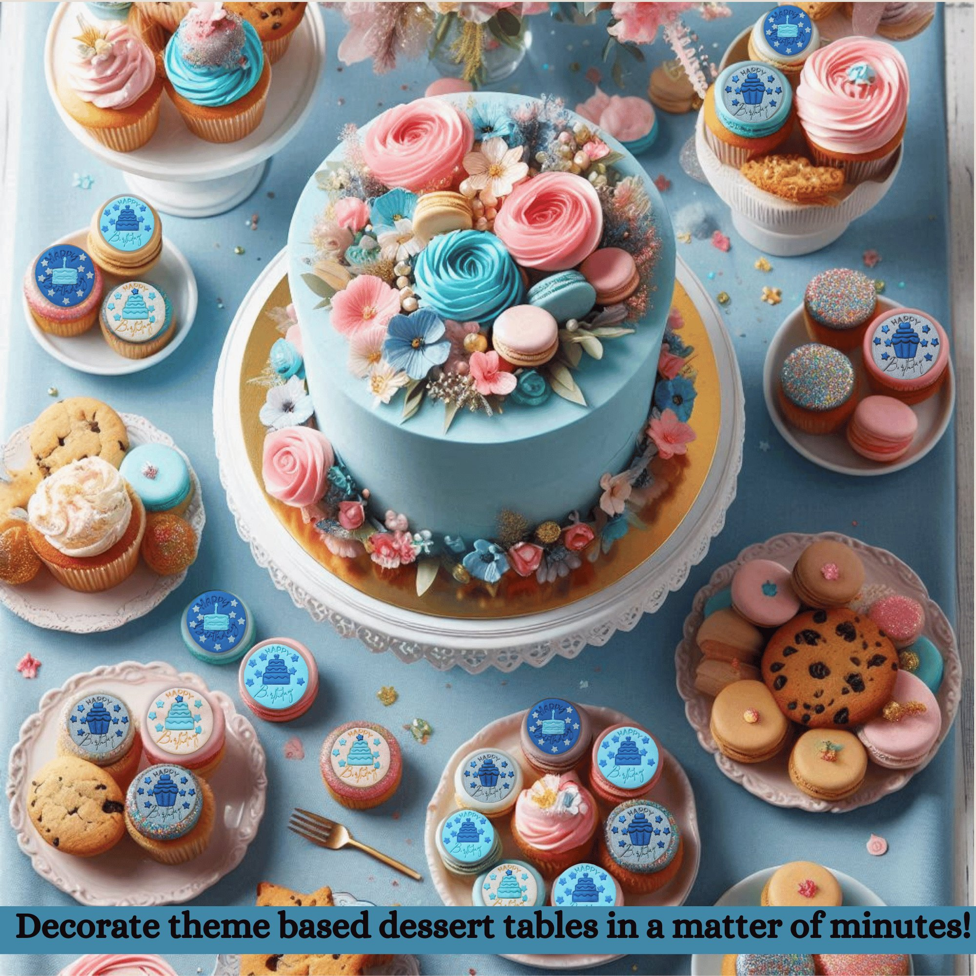 confect happy birthday toppers for cakes cupcakes celebration toppers ct 01