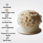 Thumbnail for sugar roses for cake cupcake decoration ivory 120 gms