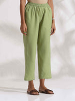 Thumbnail for trueBrowns Green Slub Kurta Set