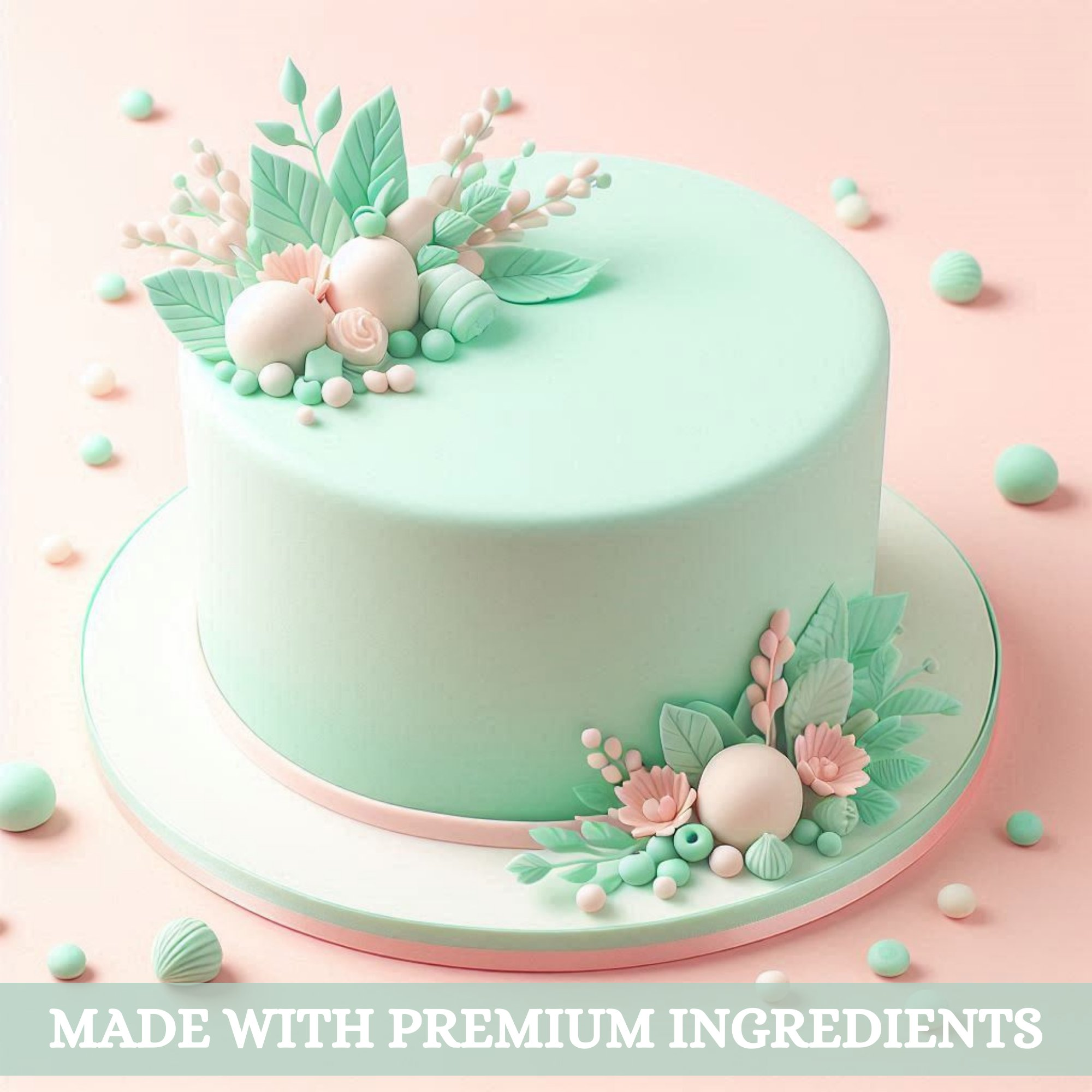 mint green fondant edible sugarpaste 1kg