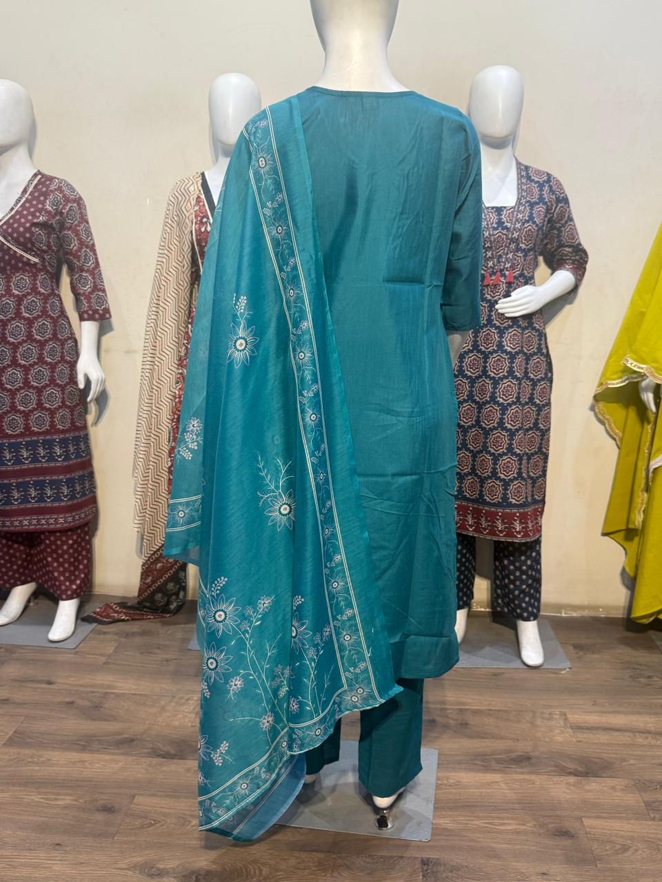 Anaita Teal Readymade Suit with Embroidery Work - Dista