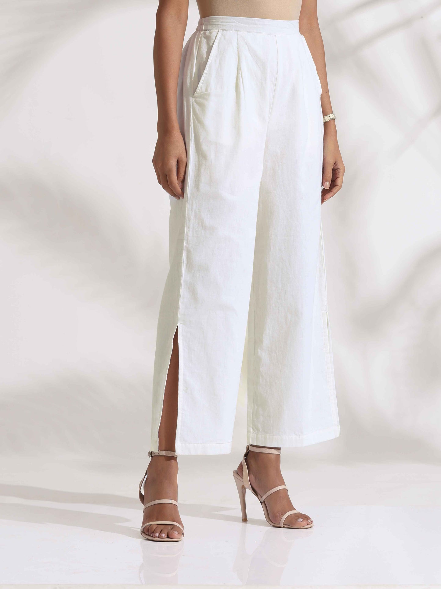 trueBrowns White Cotton Check Shirt Co-ord Set - Distacart