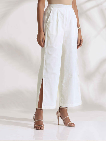 trueBrowns White Cotton Check Shirt Co-ord Set - Distacart