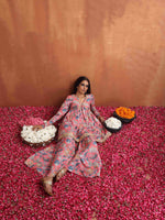 Thumbnail for trueBrowns Orange Print Sharara Set - Distacart