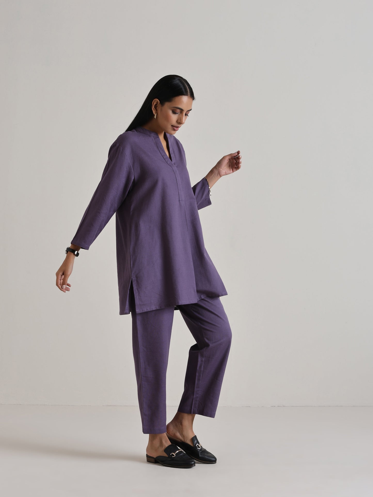 trueBrowns Plum Purple Relaxed Fit Co-Ord Set - Distacart