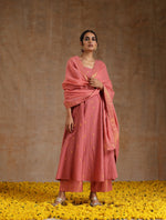 Thumbnail for trueBrowns Blush Gold Cotton Anarkali Set - Distacart