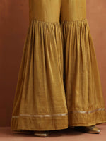 Thumbnail for trueBrowns Gold Tissue Sharara Dupatta Set