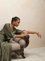 Thumbnail for trueBrowns Green Tissue Kurta Set