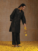 Thumbnail for trueBrowns Black Gold Cotton Relaxed Co-Ord Set - Distacart