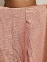 Thumbnail for trueBrowns Pink Gold Lurex Ready To Wear Saree