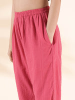 Thumbnail for trueBrowns Pink Cotton Dobby Oversized Co-ord Set - Distacart