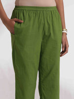 Thumbnail for trueBrowns Green Cotton Placement Print Kurta Co-ord Set