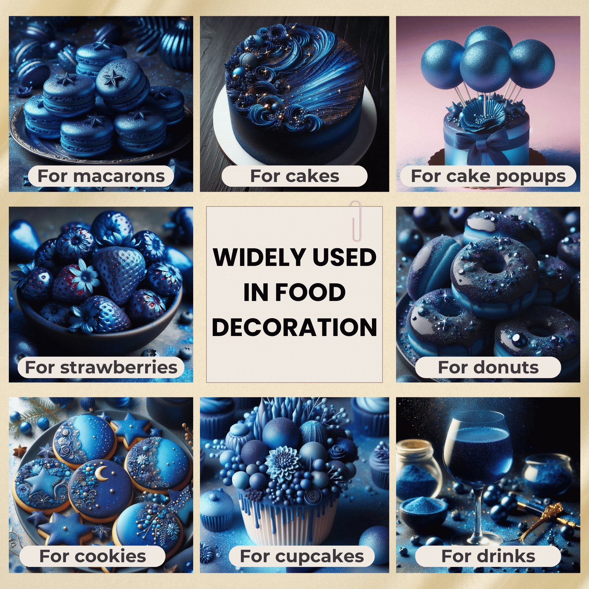 poppy blue edible luster dust 5 gms