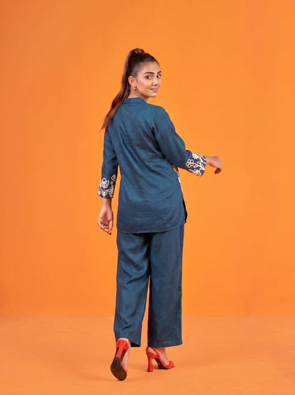 Anaita Teal Stylish Readymade Co-Ords Set - Dista