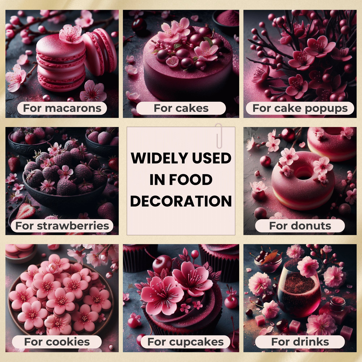 cherry blossom pink edible luster dust 5 gms