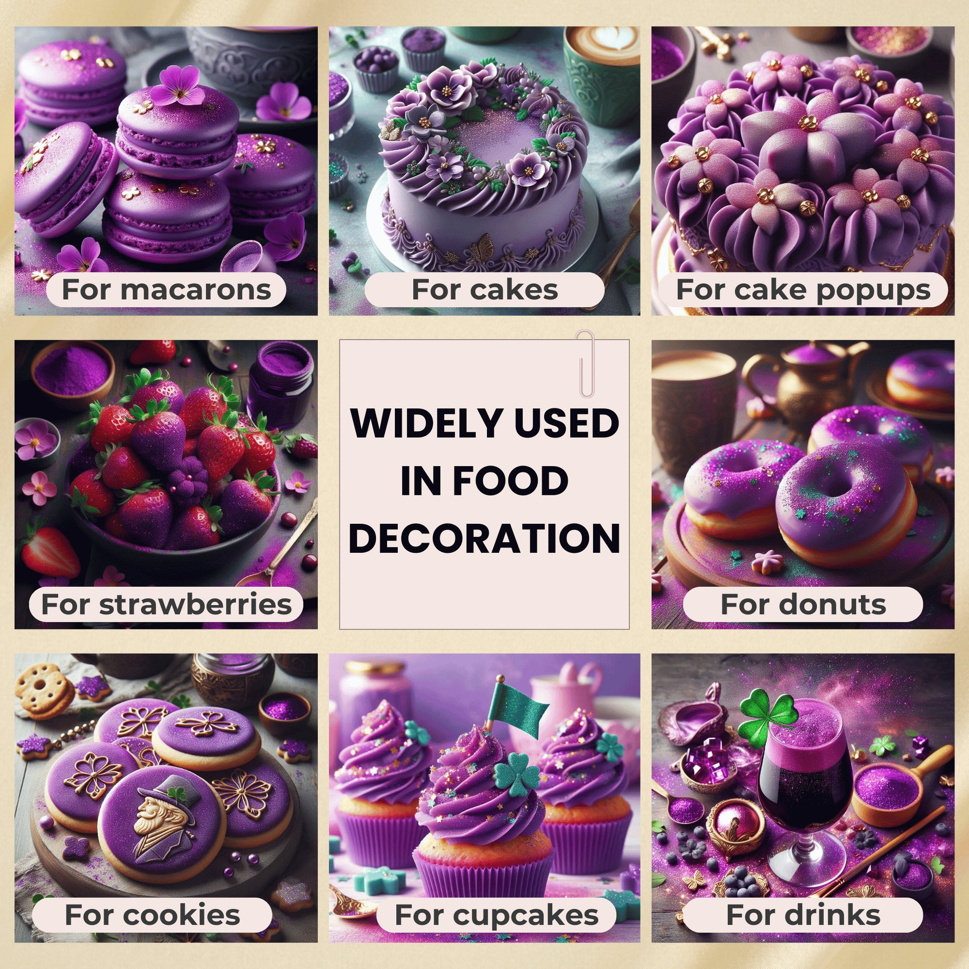 iris purple edible luster dust 5 gms