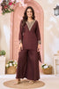 Anaita Coffee Readymade Suit with Coding Work - Dista