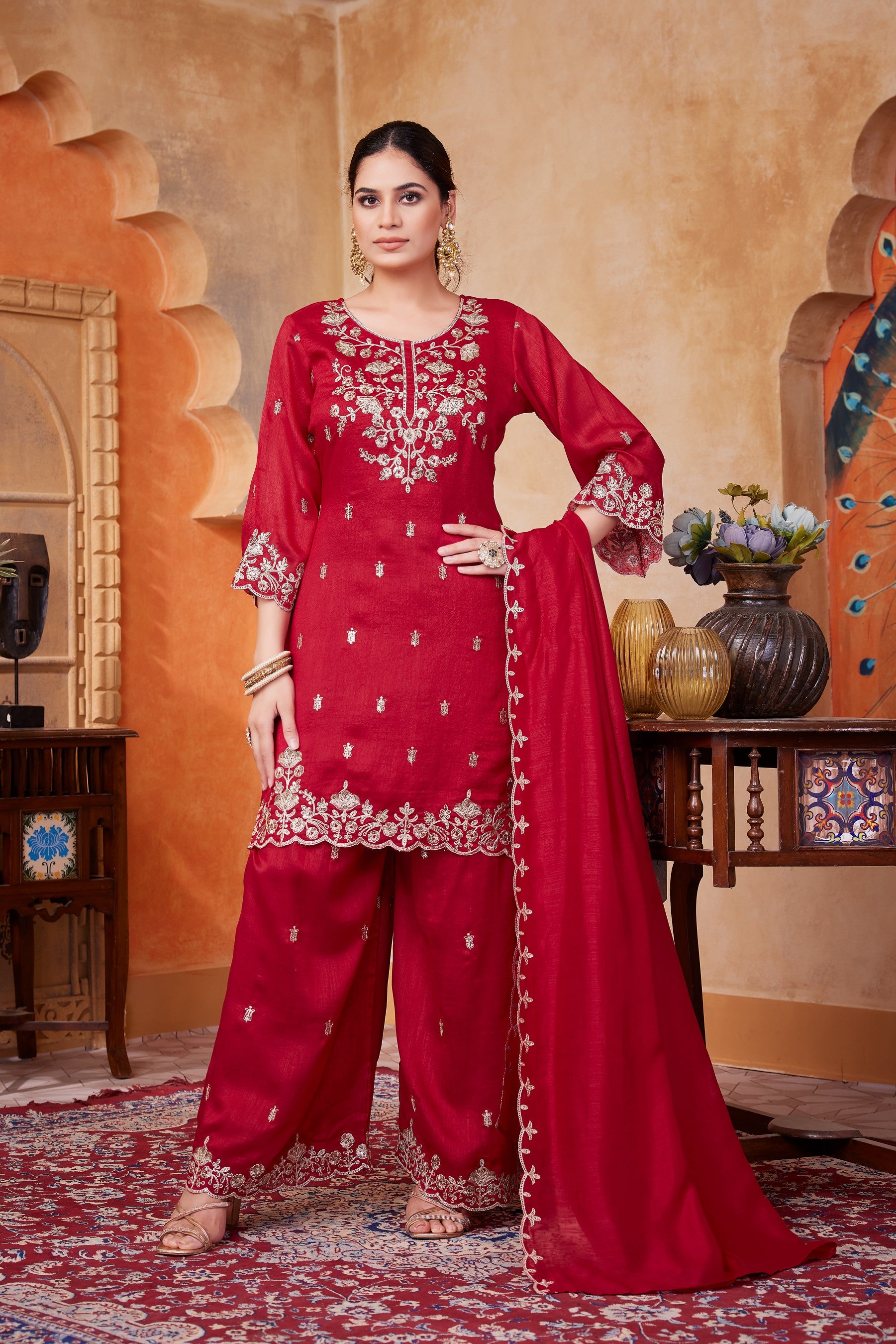 Anaita Pink Readymade Suit with Embroidery Work - Dista