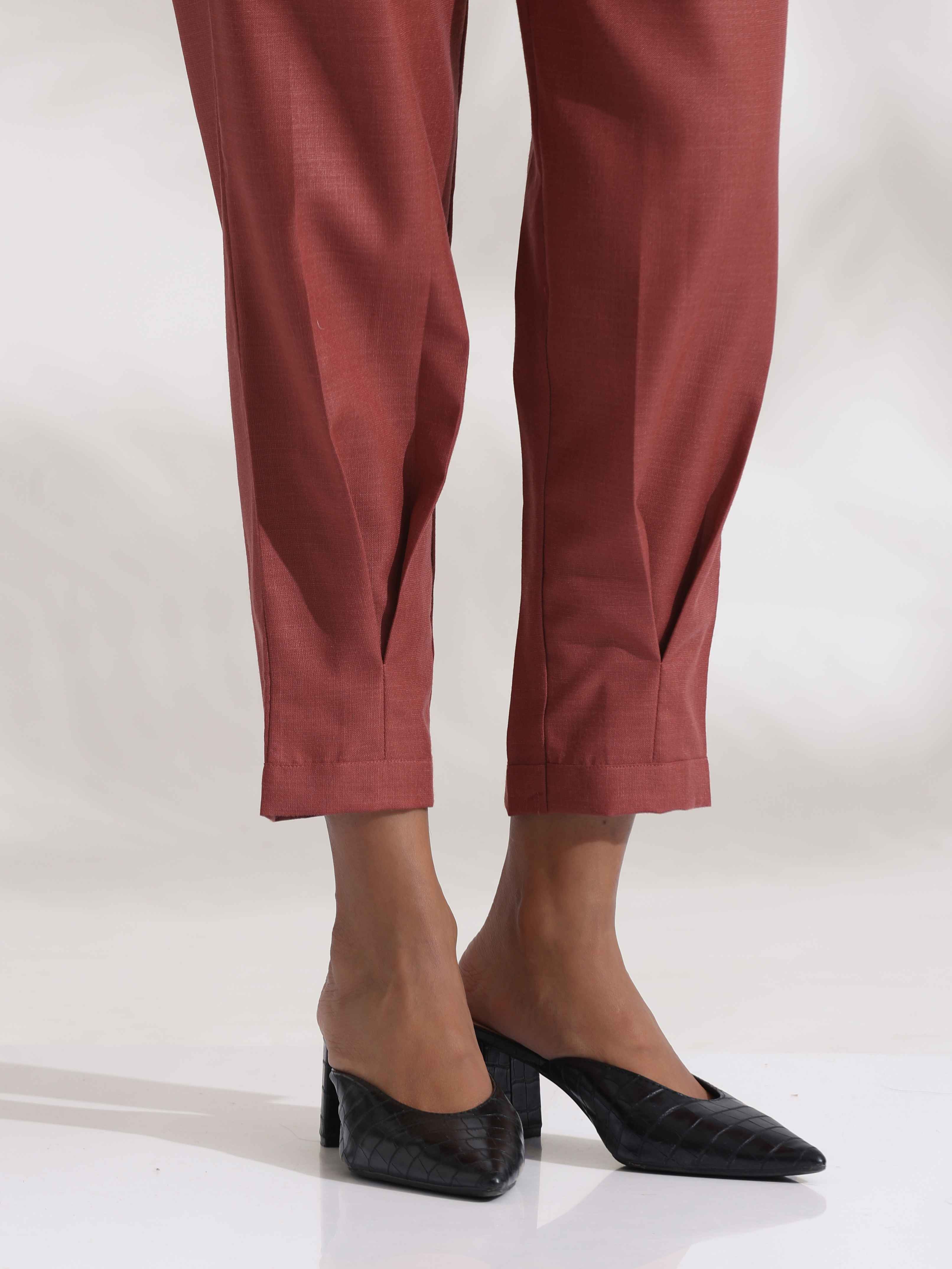 trueBrowns Pink Slub Pleated Co-ord Set