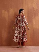 Thumbnail for trueBrowns Rust Metallic Angrakha Kurta Set