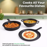 Thumbnail for The Indus Valley CASTrong Cast Iron Cookware Set: Tawa + Fry Pan + Wok Kadai, Kitchen set for Home, Pre-seasoned,100% Pure Cast Iron Cookware,Toxin-free Pots and Pans,Tadka Pan