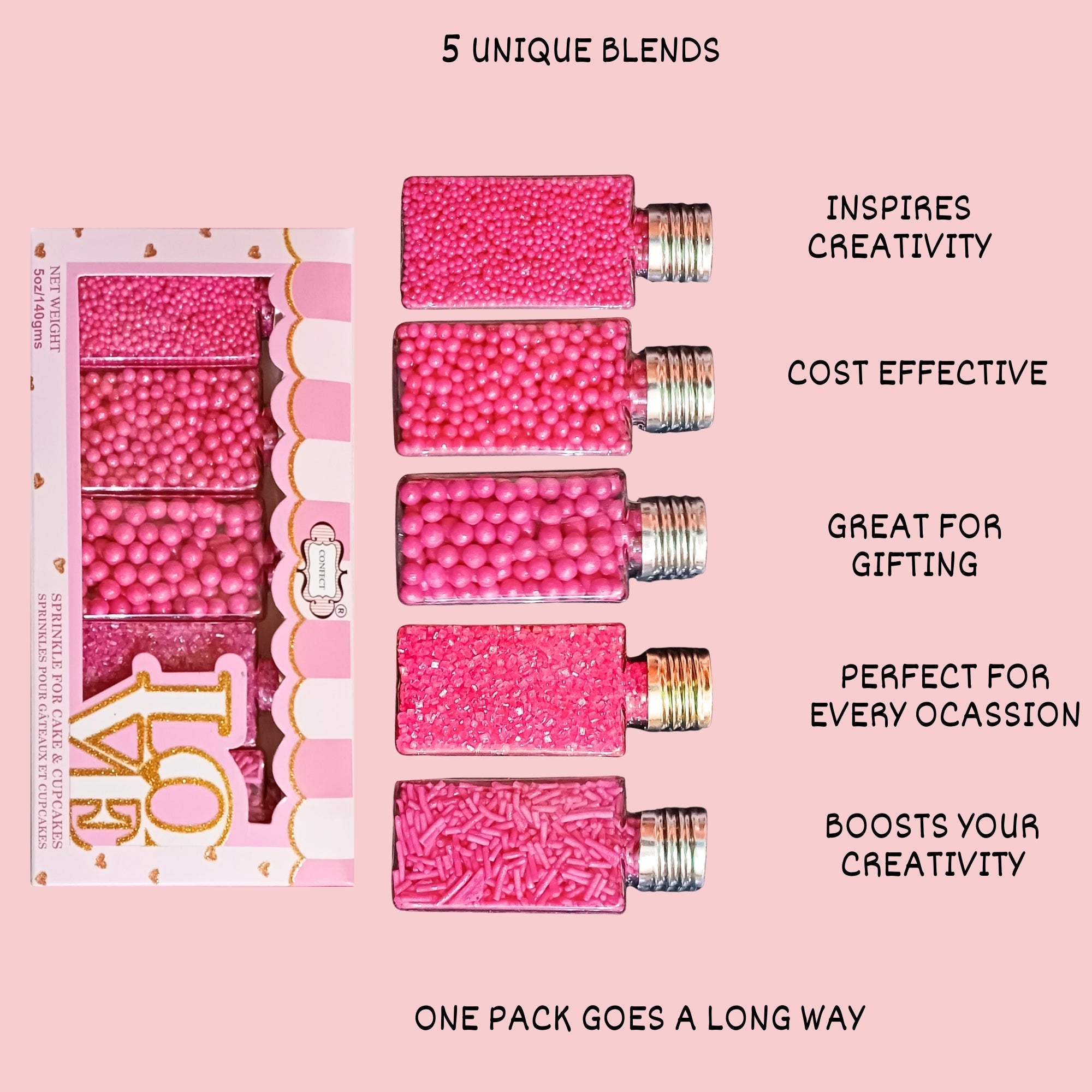 sprinkles for cakes cupcakes decoration usp 7hot pink