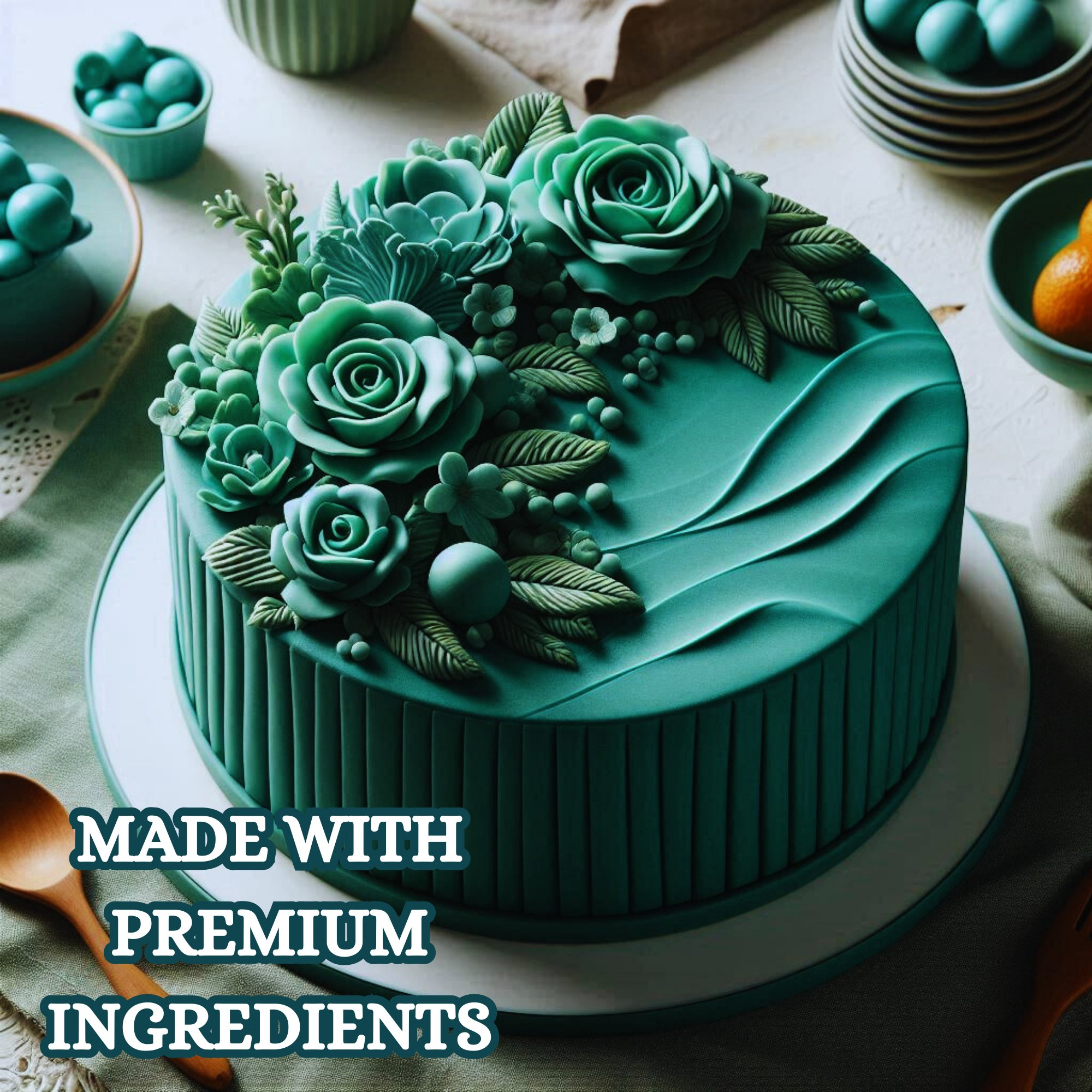 emerald green fondant edible sugarpaste 1kg