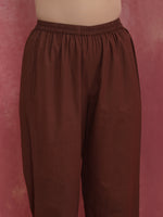 Thumbnail for trueBrowns Brown Cotton Dobby Kurta Co-ord set