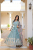 Anaita Sky Blue Georgette Readymade Anarkali Suit with Zari & Sequence Work - Dista