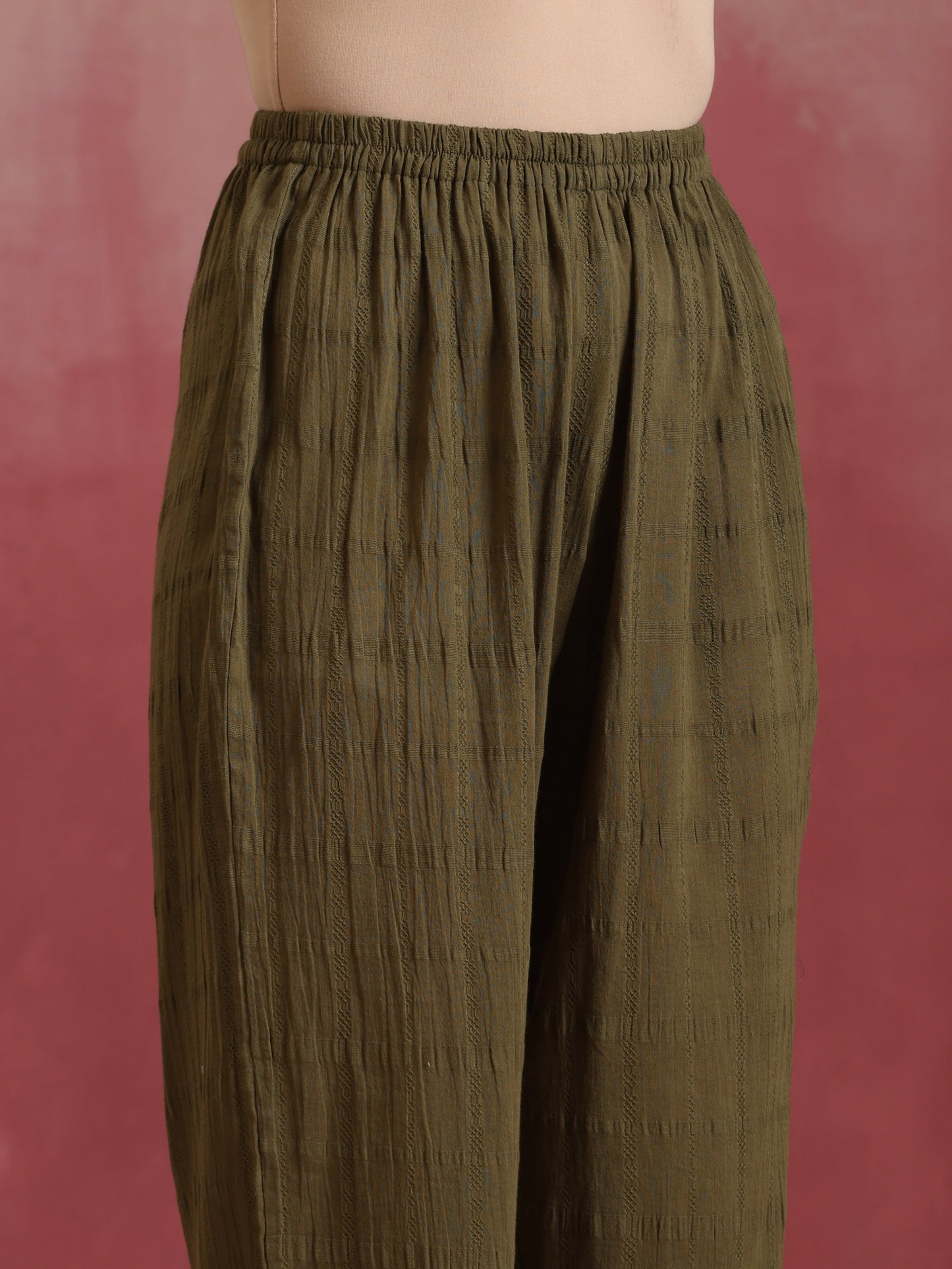 trueBrowns Olive Cotton Dobby Dobby Co-ord set - Distacart