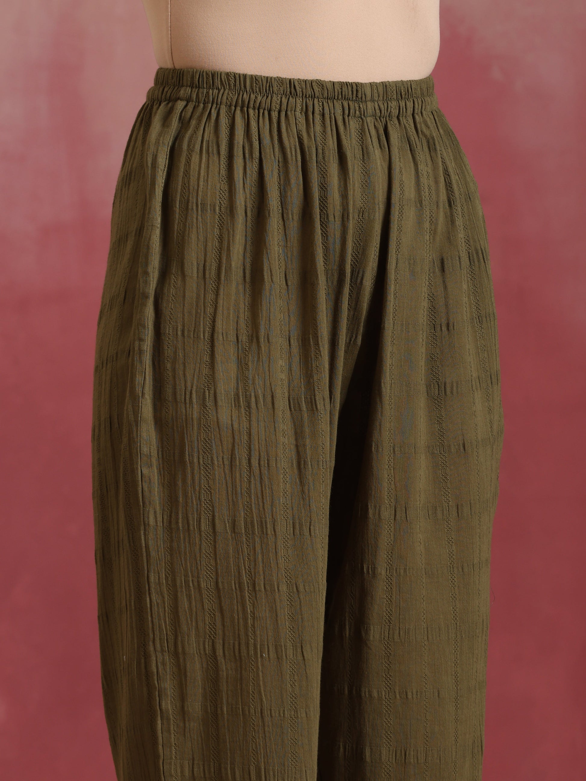 trueBrowns Olive Cotton Dobby Dobby Co-ord set - Distacart